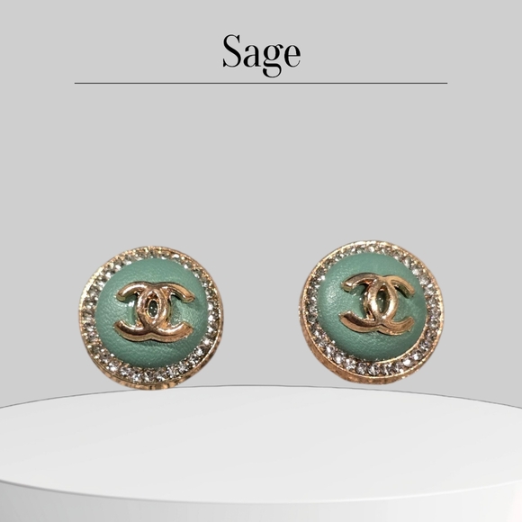 Gold Sparkle Round Chic Earrings - Picture 4 of 9